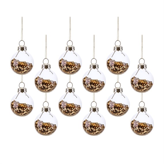 Gold Mini Baubles - Set of 12