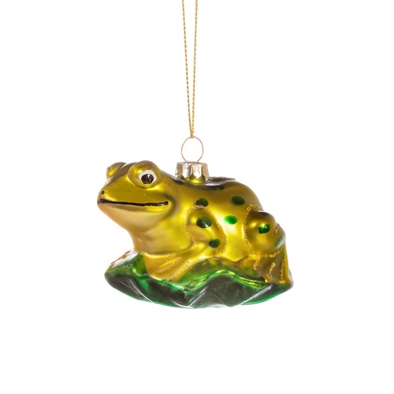 Frog on a Leaf  Shaped Bauble