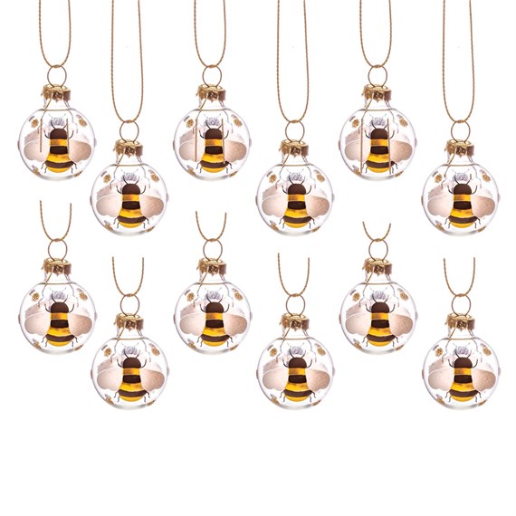 Mini Bee Baubles - Set of 12