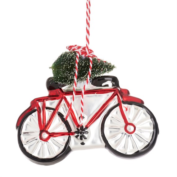 Bicycle with Christmas Tree Shaped Bauble