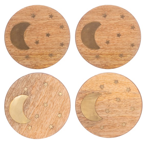 Crescent Moon Coasters - Set of 4