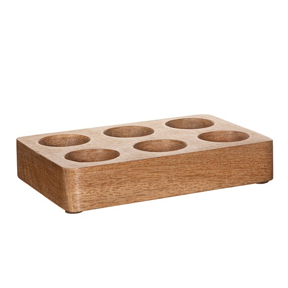 Mango Wood Egg Holder Block