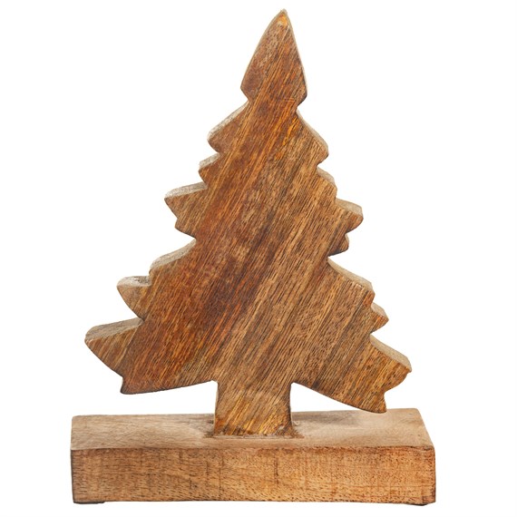 Natural Wood Standing Tree Decoration Small