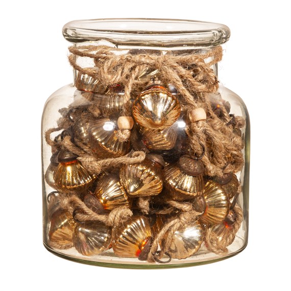 Mini Gold Glass Diamond Decorations in Glass Jar 60pcs