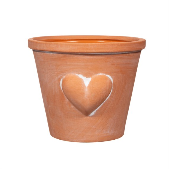 Large Terracotta Planter with Heart