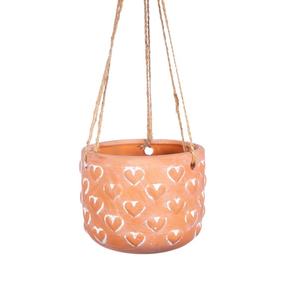 Hanging Terracotta Planter with Heart
