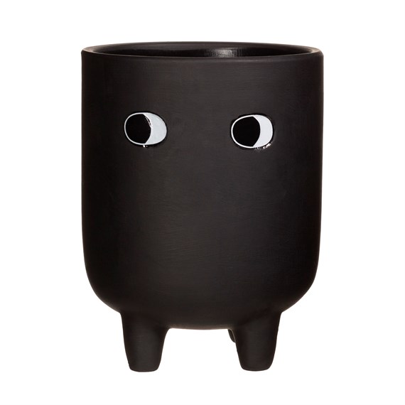 Leggy Terracotta Black Planter