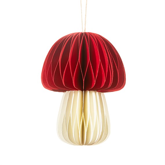 Deep Red Honeycomb Mushroom Paper Hanging Decoration