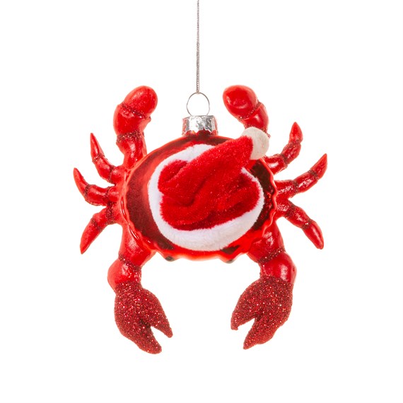 Festive Crab with Present Shaped Bauble