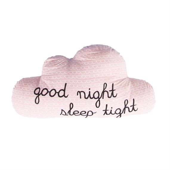 Pink Good Night Sleep Tight Cloud Cushion