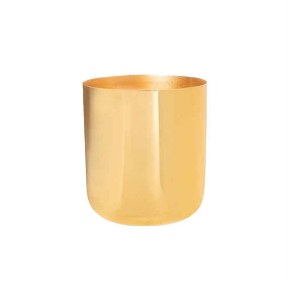 Polished Gold Metal Planter