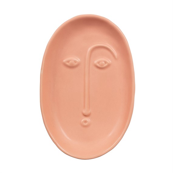 Face Trinket Dish  Matt Pink