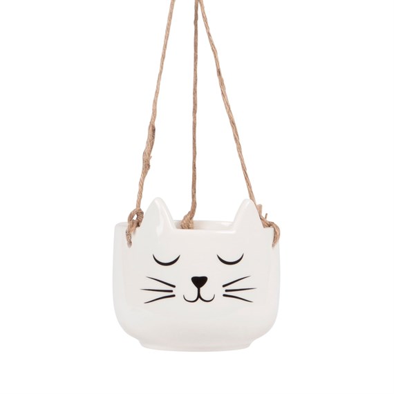 Cat's Whiskers White Hanging Planter