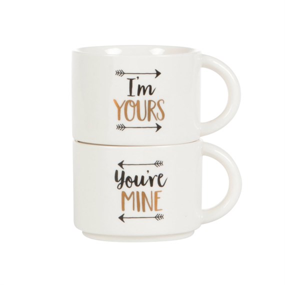 You're Mine & I'm Yours Stacking Mugs - Set of 2
