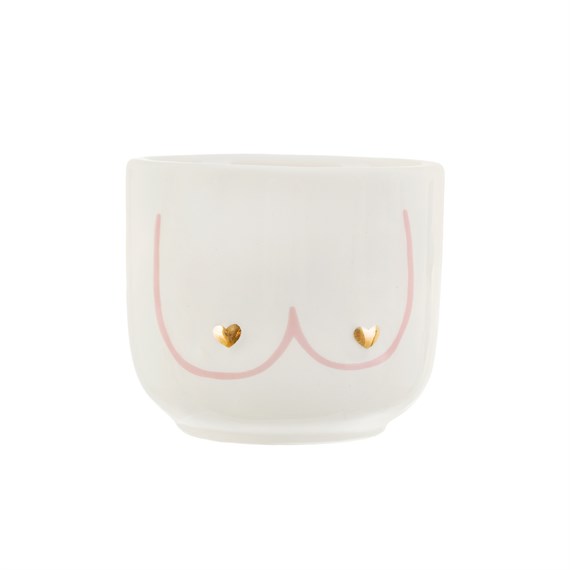 Mini Girl Power Boobies White Planter