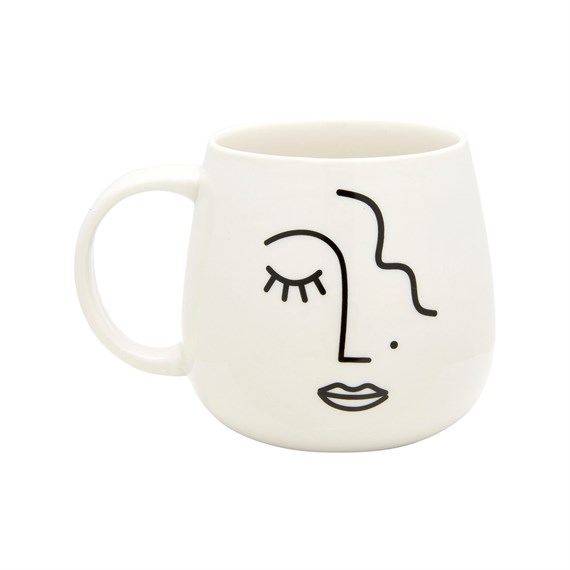 Abstract Face White Mug