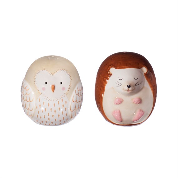 Forest Folk Owl & Hedgehog Salt & Pepper Shakers