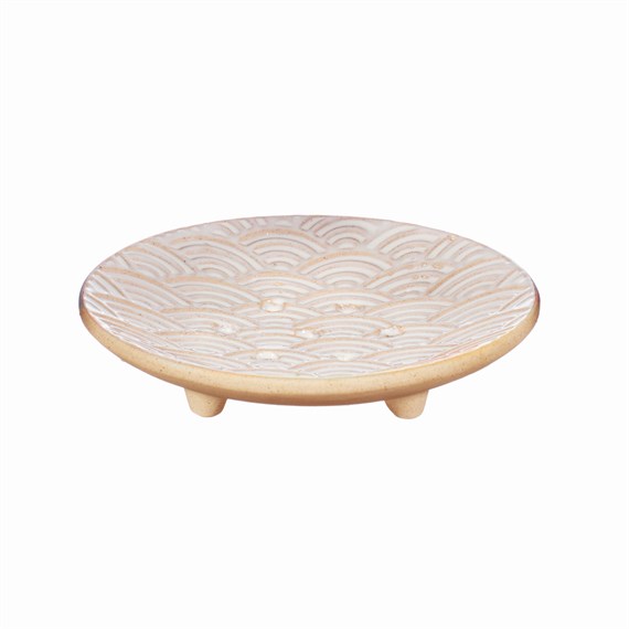 Japandi Seigaha Wave Pattern Soap Dish