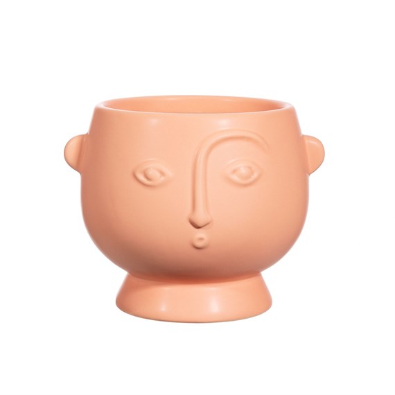 Large Face Planter Matte Pink