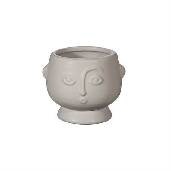 Small Face Planter Matte Grey