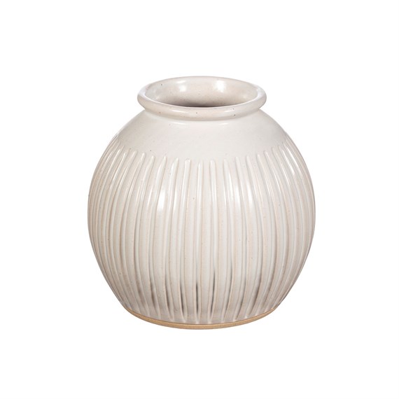 Grooved Vase Large White