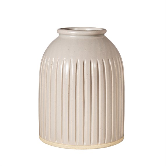 Grooved Vase Large Grey