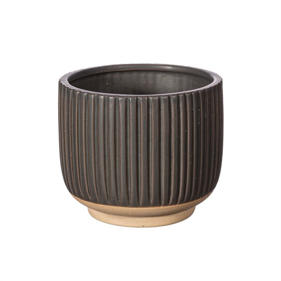 Grooved Planter Large Black