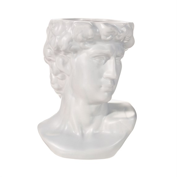 Large Greek Head Vase/Planter Grey