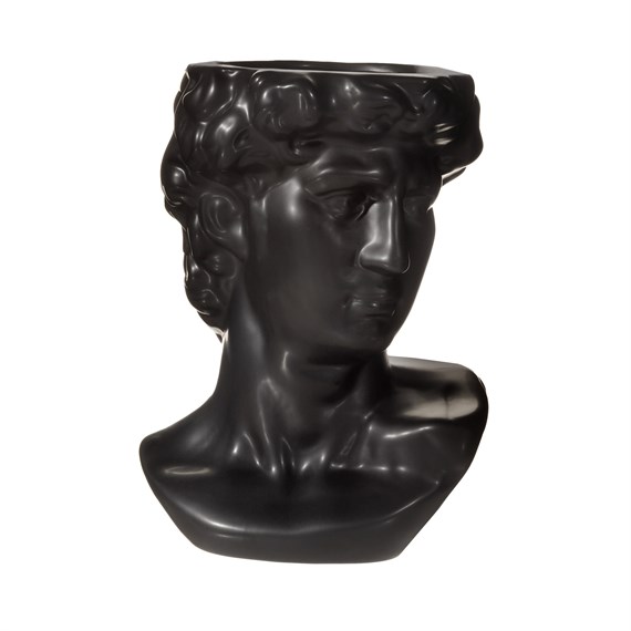 Large Greek Head Vase/Planter Black