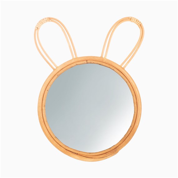 Rattan Bunny Mirror