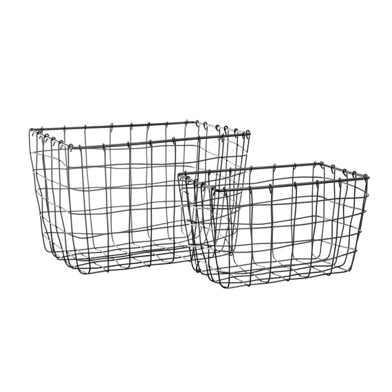 Industrial Wire Baskets  Set of 2