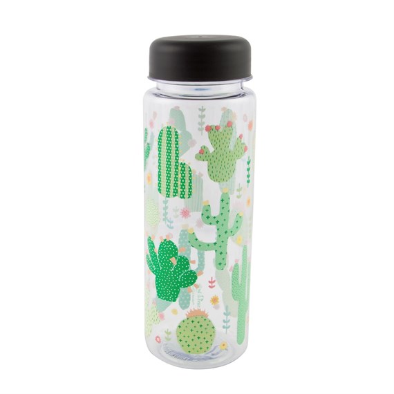 Colourful Cactus Clear Water Bottle