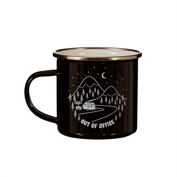 Out Of Office Enamel Black Mug