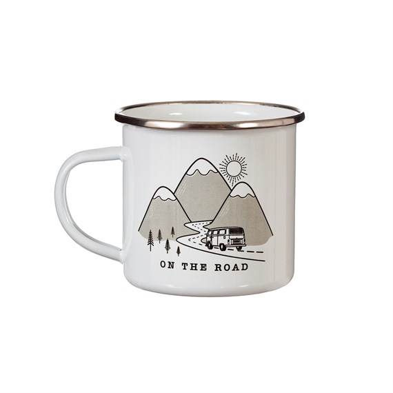 On The Road Enamel White Mug