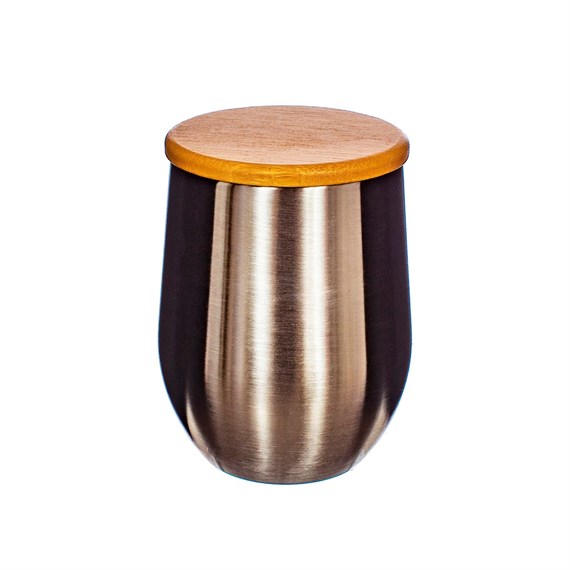 Stainless Steel Cup with Bamboo Lid