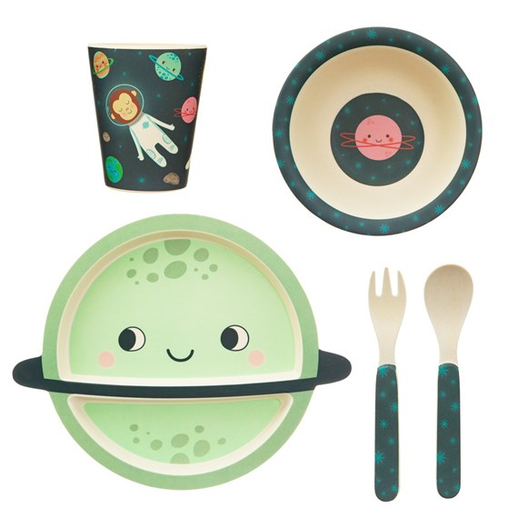 Space Explorer Bamboo Tableware Set