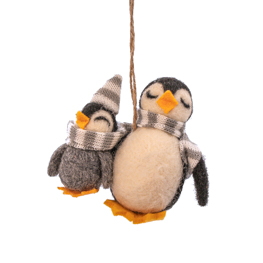 Mum & Baby Penguin Felt Hanging Decoration