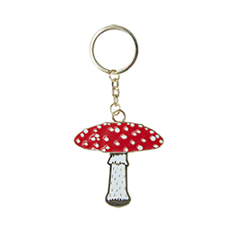 Vintage Mushroom Enamel Keyring