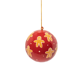 Gingerbread Man Paper Mache Bauble