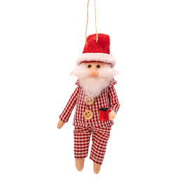 Santa in Pyjamas Felt Decoration