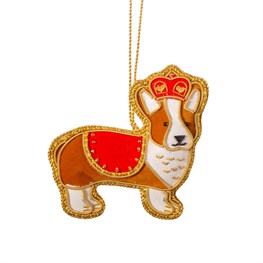 London Corgi Zari Embroidery Decoration