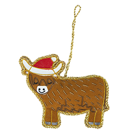 Highland Cow Zari Decoration