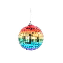 Rainbow Mirror Ball Bauble Large
