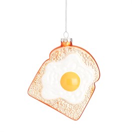 Fried Egg on Toast Shaped Bauble