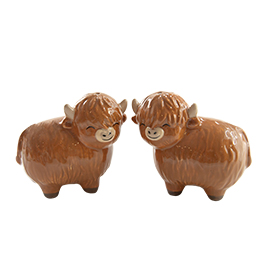Highland Cow Salt & Pepper Shakers