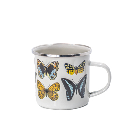 Vintage Butterflies Enamel Mug