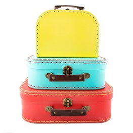 Sass & Belle Set of 3 Mini Suitcases Vintage Floral Kids Storage Boxes Retro 
