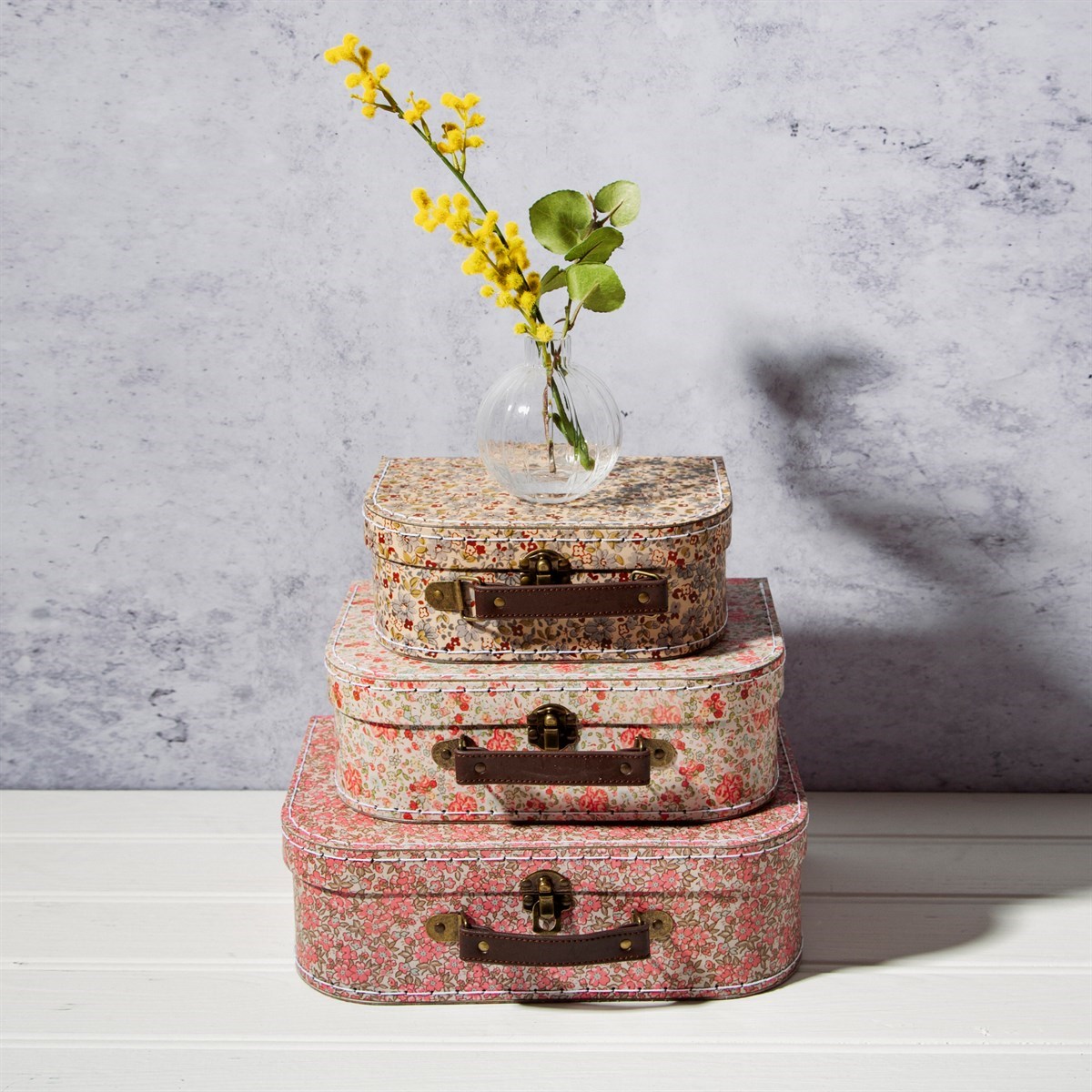 vintage floral suitcase