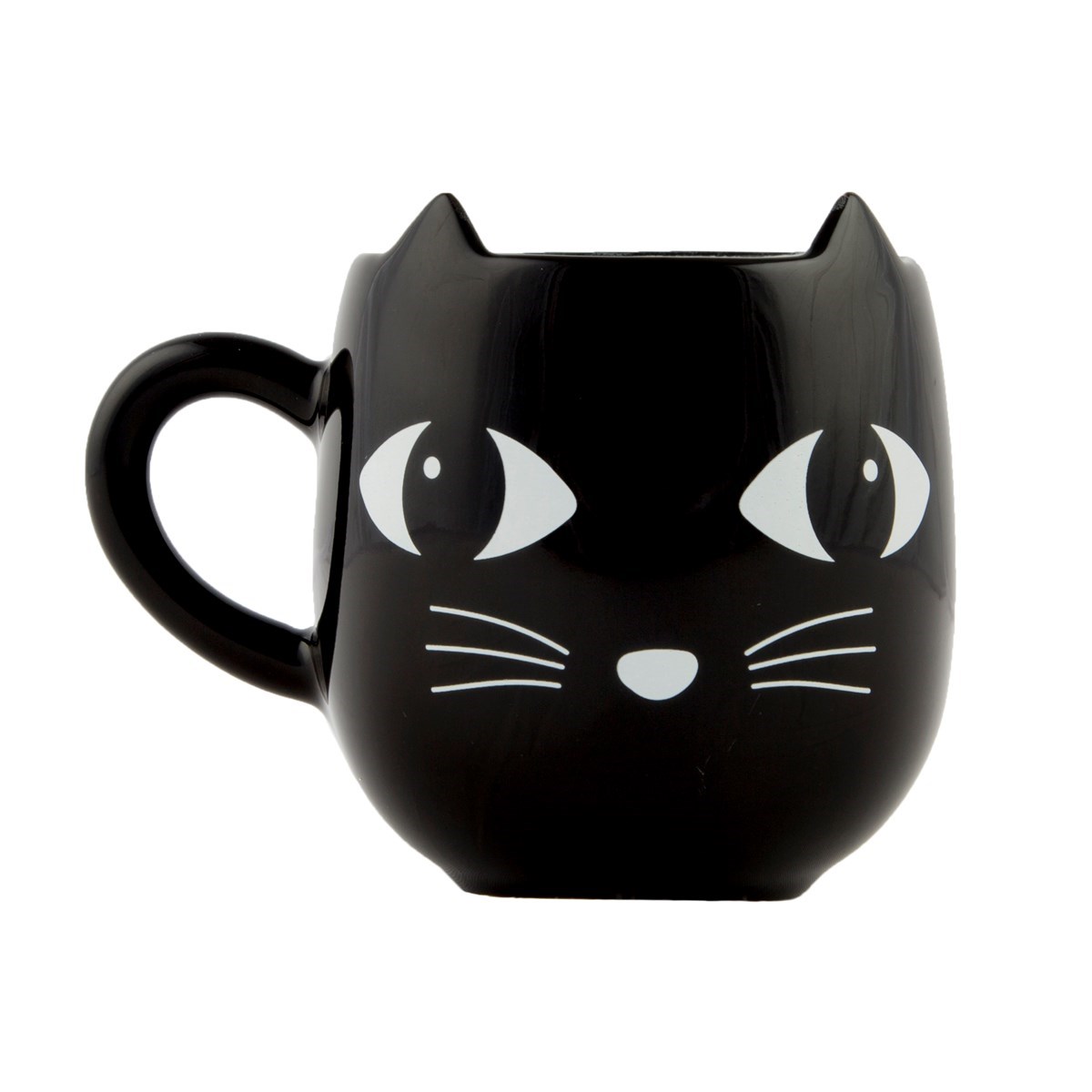 black cat with ears mug