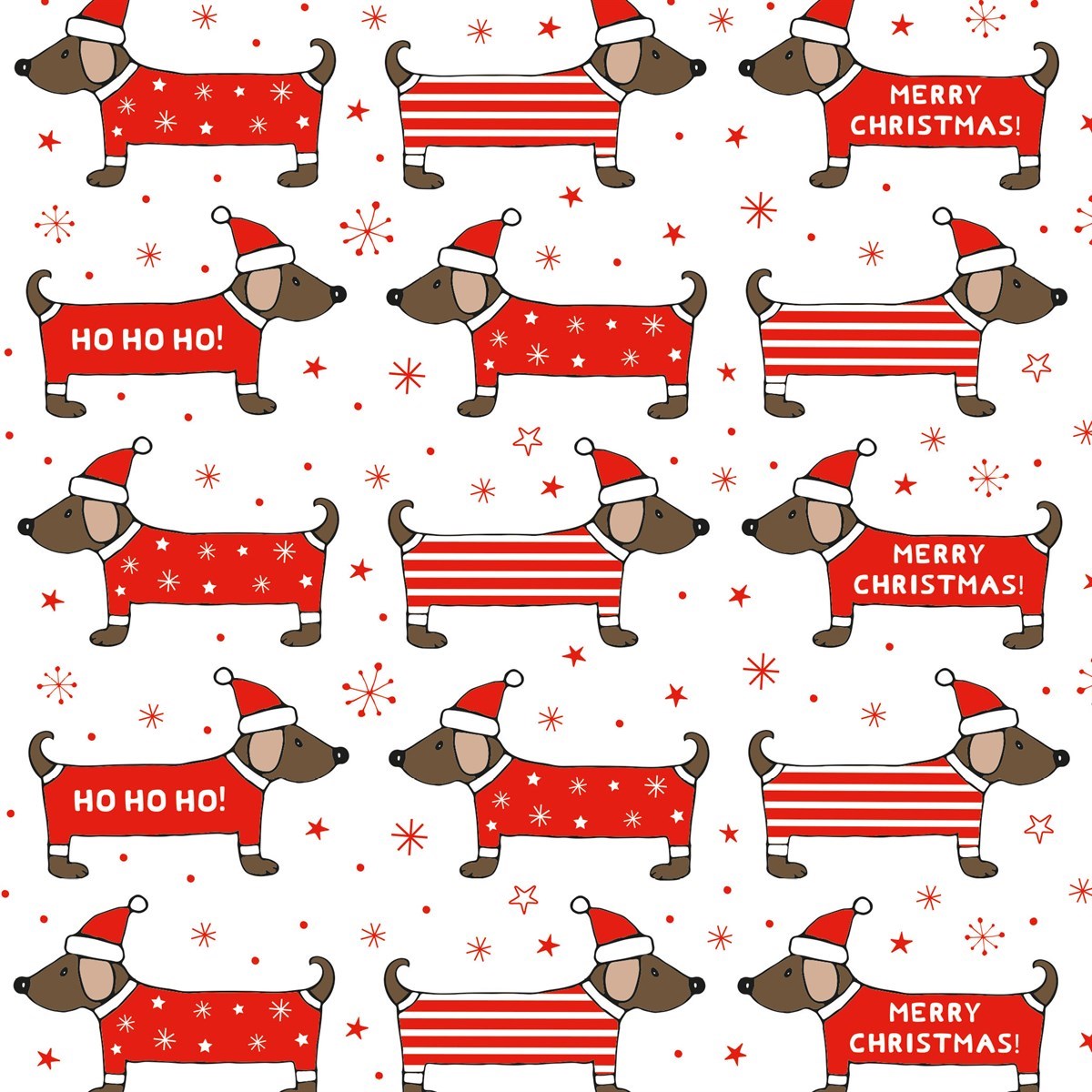 Sausage Dog Christmas Wrapping Paper Kit, Dachshund Wrapping Paper